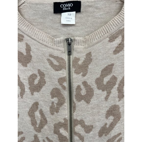 Como Black Full Zip Animal Print Sweat XS - Picture 3 of 8